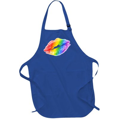 Lgbtq Rainbow Lips Colorful Lgbtqia Pride S S Gift Full-Length Apron With Pockets