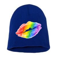 Lgbtq Rainbow Lips Colorful Lgbtqia Pride S S Gift Short Acrylic Beanie