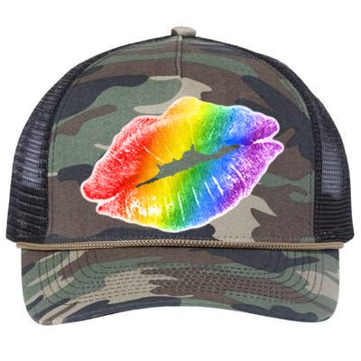 Lgbtq Rainbow Lips Colorful Lgbtqia Pride S S Gift Retro Rope Trucker Hat Cap