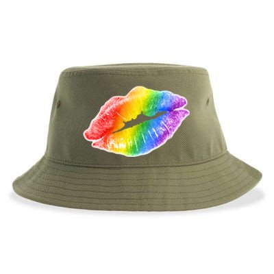 Lgbtq Rainbow Lips Colorful Lgbtqia Pride S S Gift Sustainable Bucket Hat