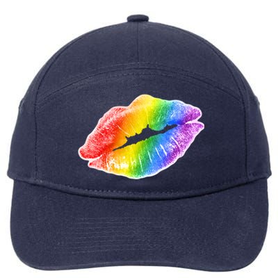 Lgbtq Rainbow Lips Colorful Lgbtqia Pride S S Gift 7-Panel Snapback Hat