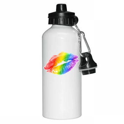 Lgbtq Rainbow Lips Colorful Lgbtqia Pride S S Gift Aluminum Water Bottle