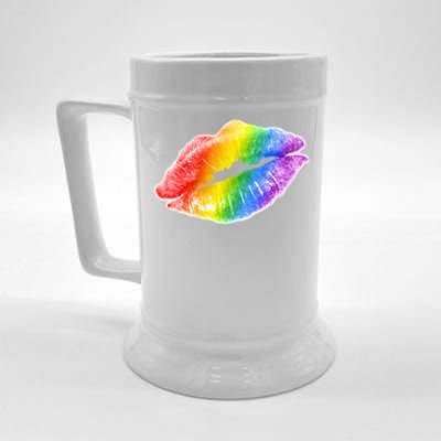 Lgbtq Rainbow Lips Colorful Lgbtqia Pride S S Gift Beer Stein