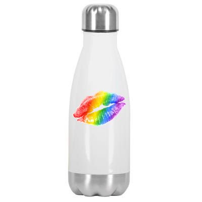 Lgbtq Rainbow Lips Colorful Lgbtqia Pride S S Gift Stainless Steel Insulated Water Bottle