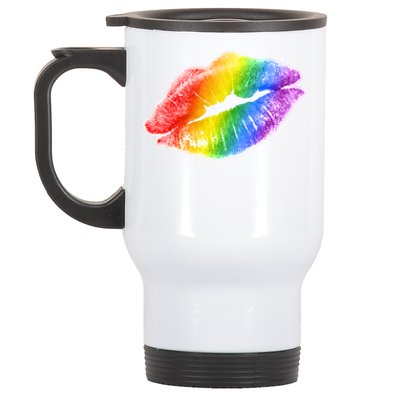 Lgbtq Rainbow Lips Colorful Lgbtqia Pride S S Gift Stainless Steel Travel Mug