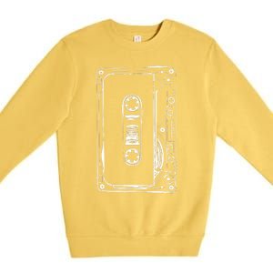 Love Retro Mixtape 80's Blank Cassette Tape Premium Crewneck Sweatshirt