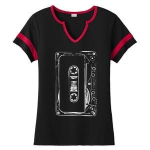 Love Retro Mixtape 80's Blank Cassette Tape Ladies Halftime Notch Neck Tee