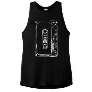 Love Retro Mixtape 80's Blank Cassette Tape Ladies PosiCharge Tri-Blend Wicking Tank