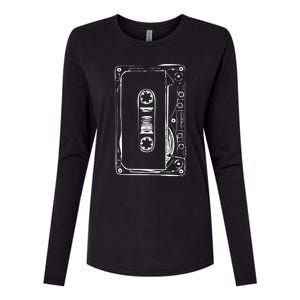 Love Retro Mixtape 80's Blank Cassette Tape Womens Cotton Relaxed Long Sleeve T-Shirt