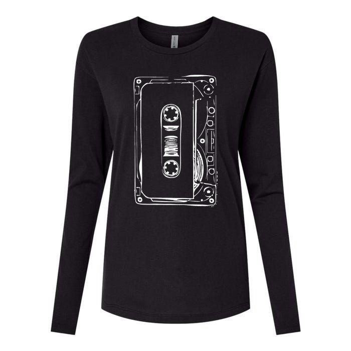 Love Retro Mixtape 80's Blank Cassette Tape Womens Cotton Relaxed Long Sleeve T-Shirt