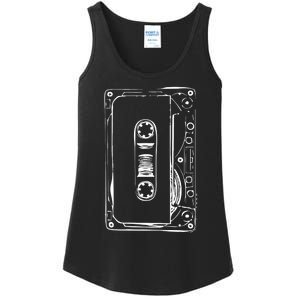 Love Retro Mixtape 80's Blank Cassette Tape Ladies Essential Tank