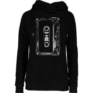 Love Retro Mixtape 80's Blank Cassette Tape Womens Funnel Neck Pullover Hood