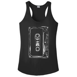 Love Retro Mixtape 80's Blank Cassette Tape Ladies PosiCharge Competitor Racerback Tank