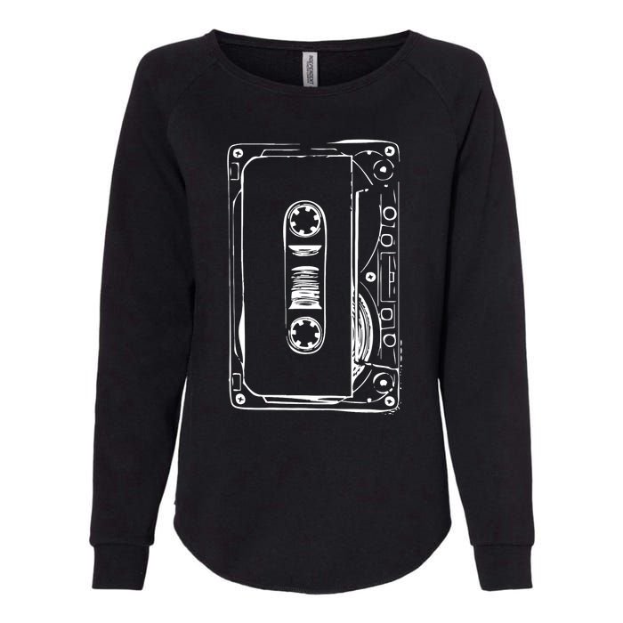 Love Retro Mixtape 80's Blank Cassette Tape Womens California Wash Sweatshirt