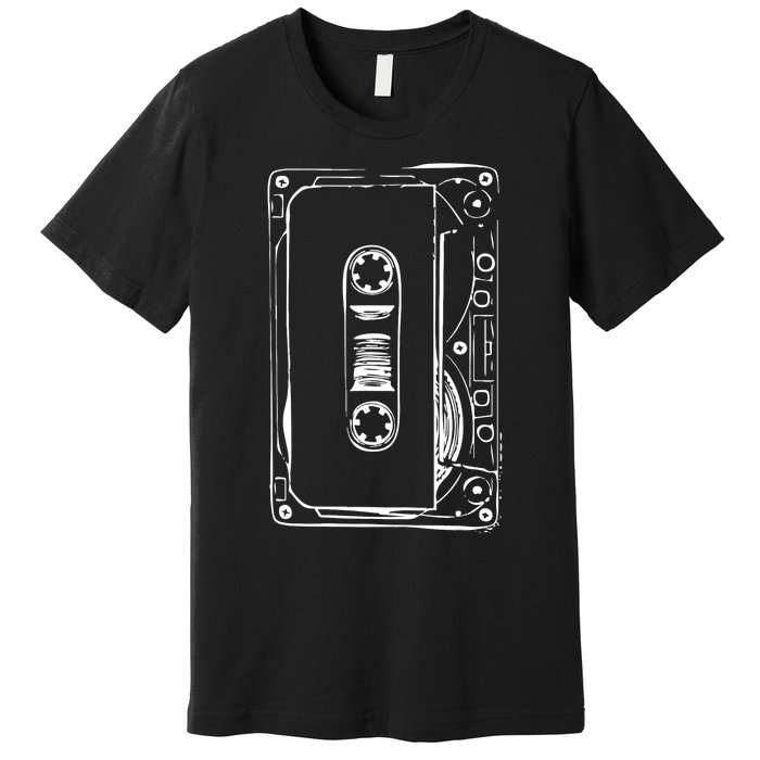 Love Retro Mixtape 80's Blank Cassette Tape Premium T-Shirt