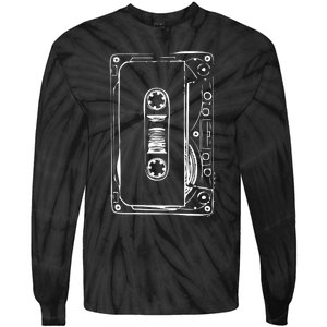 Love Retro Mixtape 80's Blank Cassette Tape Tie-Dye Long Sleeve Shirt