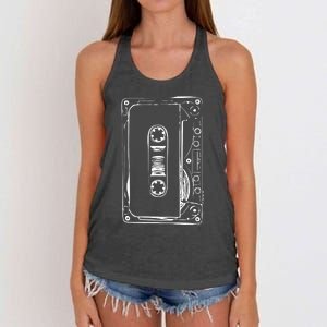 Love Retro Mixtape 80's Blank Cassette Tape Women's Knotted Racerback Tank