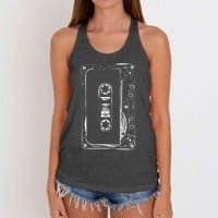 Love Retro Mixtape 80's Blank Cassette Tape Women's Knotted Racerback Tank