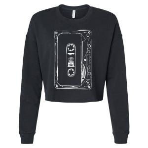 Love Retro Mixtape 80's Blank Cassette Tape Cropped Pullover Crew