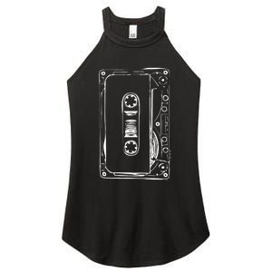 Love Retro Mixtape 80's Blank Cassette Tape Women's Perfect Tri Rocker Tank