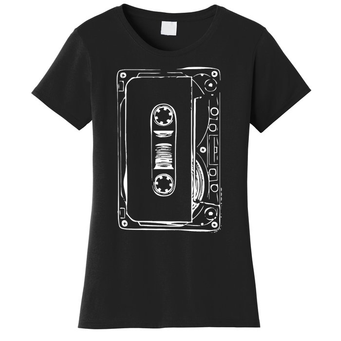 Love Retro Mixtape 80's Blank Cassette Tape Women's T-Shirt