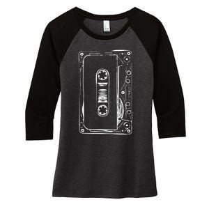 Love Retro Mixtape 80's Blank Cassette Tape Women's Tri-Blend 3/4-Sleeve Raglan Shirt