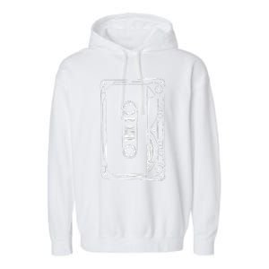 Love Retro Mixtape 80's Blank Cassette Tape Garment-Dyed Fleece Hoodie