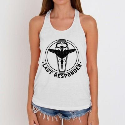 Last Responder Mortician Mortuary Morticians Women's Knotted Racerback Tank