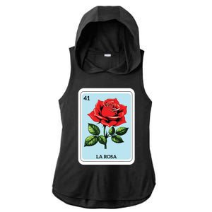 La Rosa Mexican Lottery Card Game Ladies PosiCharge Tri-Blend Wicking Draft Hoodie Tank