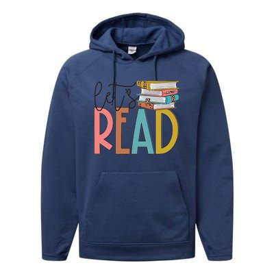 Lets Read Meaningful Gift Teacher Gift Performance Fleece Hoodie