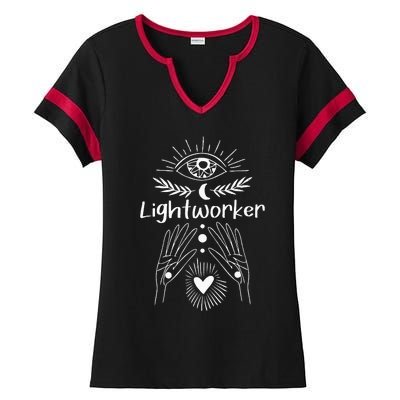 Lightworker Reiki Master Holistic Healer Chakra Healing Ladies Halftime Notch Neck Tee