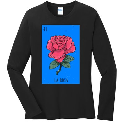 La Rosa Mexican Lottery Culture Ladies Long Sleeve Shirt