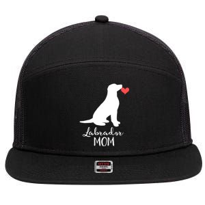 Labrador Retriever Mom Dog Silhouette Gift 7 Panel Mesh Trucker Snapback Hat