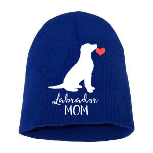 Labrador Retriever Mom Dog Silhouette Gift Short Acrylic Beanie