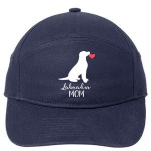 Labrador Retriever Mom Dog Silhouette Gift 7-Panel Snapback Hat