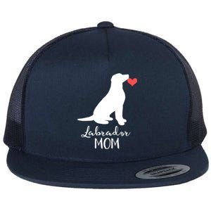 Labrador Retriever Mom Dog Silhouette Gift Flat Bill Trucker Hat