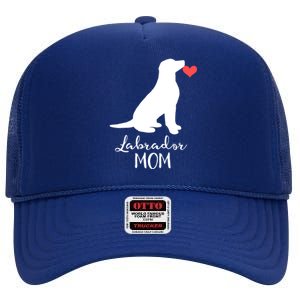 Labrador Retriever Mom Dog Silhouette Gift High Crown Mesh Back Trucker Hat