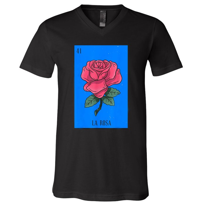 La Rosa Mexican Lottery Culture V-Neck T-Shirt