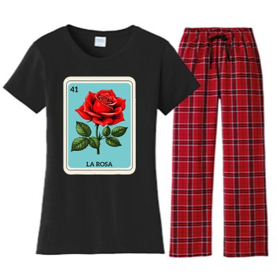 La Rosa Mexican Lottery Card Game Gift Women's Flannel Pajama Set