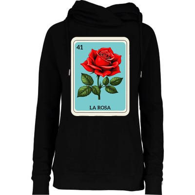 La Rosa Mexican Lottery Card Game Gift Womens Funnel Neck Pullover Hood