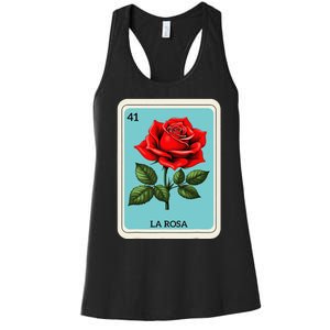 La Rosa Mexican Lottery Card Game Gift Women's Racerback Tank