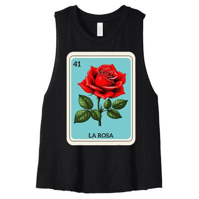 La Rosa Mexican Lottery Card Game Gift Women's Racerback Cropped Tank