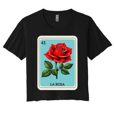 La Rosa Mexican Lottery Card Game Gift Women's Crop Top Tee