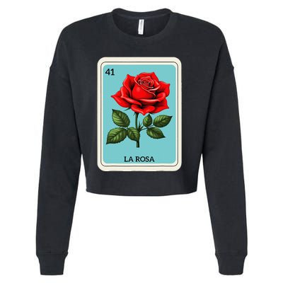 La Rosa Mexican Lottery Card Game Gift Cropped Pullover Crew