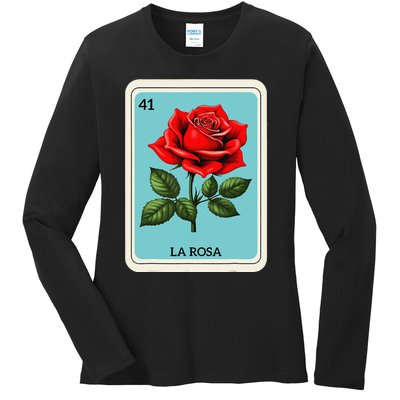 La Rosa Mexican Lottery Card Game Gift Ladies Long Sleeve Shirt