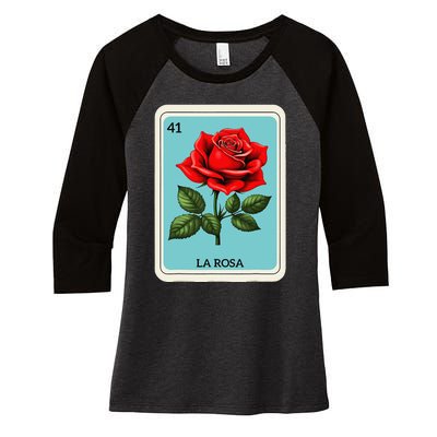 La Rosa Mexican Lottery Card Game Gift Women's Tri-Blend 3/4-Sleeve Raglan Shirt