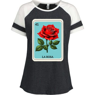 La Rosa Mexican Lottery Card Game Gift Enza Ladies Jersey Colorblock Tee