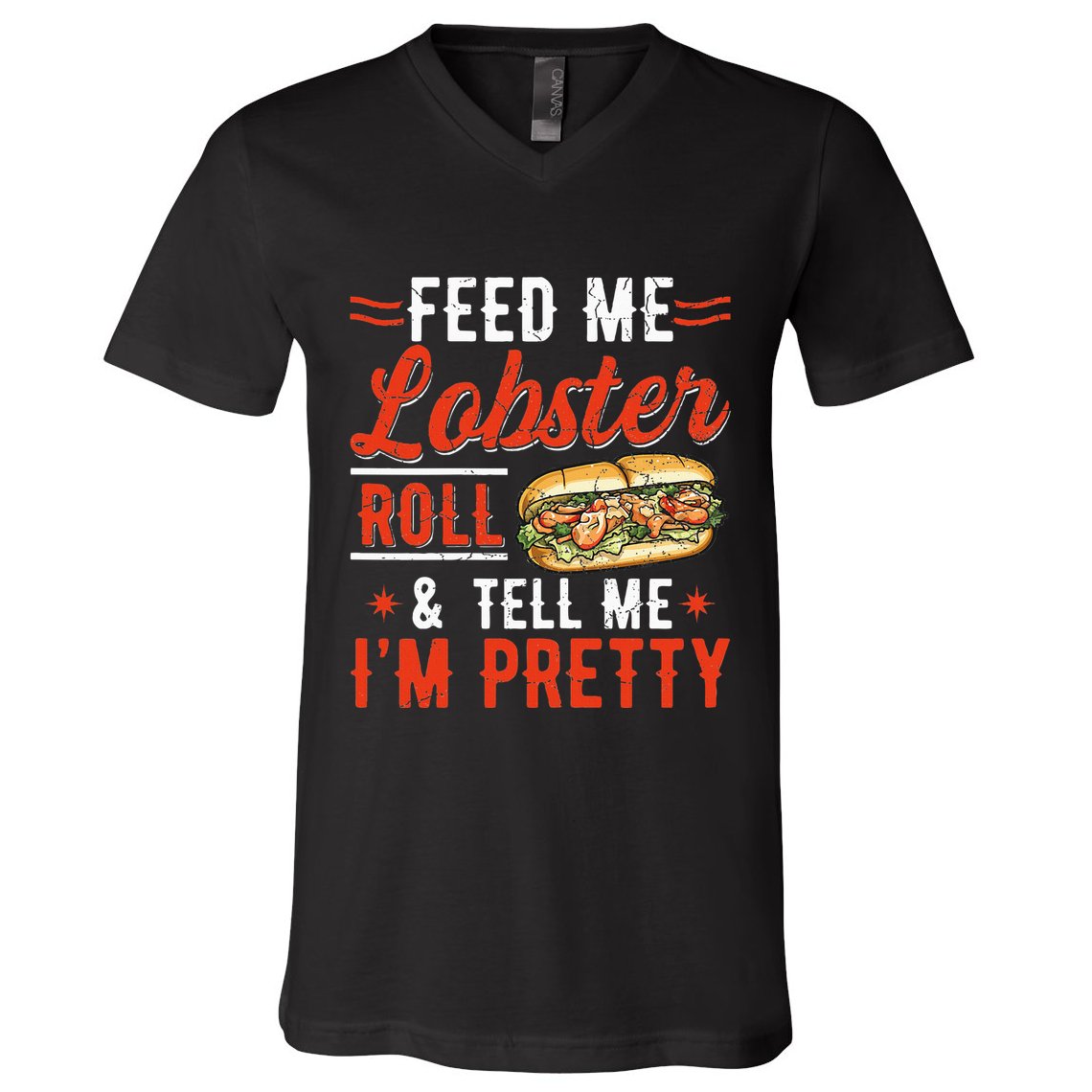 Lobster Roll Maine Seafood Design For A Lobster Roll Fan V-Neck T-Shirt