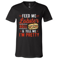 Lobster Roll Maine Seafood Design For A Lobster Roll Fan V-Neck T-Shirt