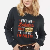 Lobster Roll Maine Seafood Design For A Lobster Roll Fan Cropped Pullover Crew